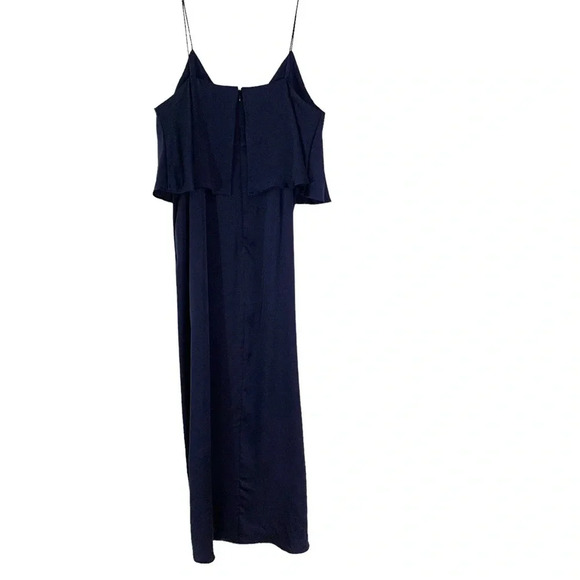 Shona Joy Luxe Bridesmaid Frill Formal Maxi Long Dress Navy Size 10 - Picture 4 of 13
